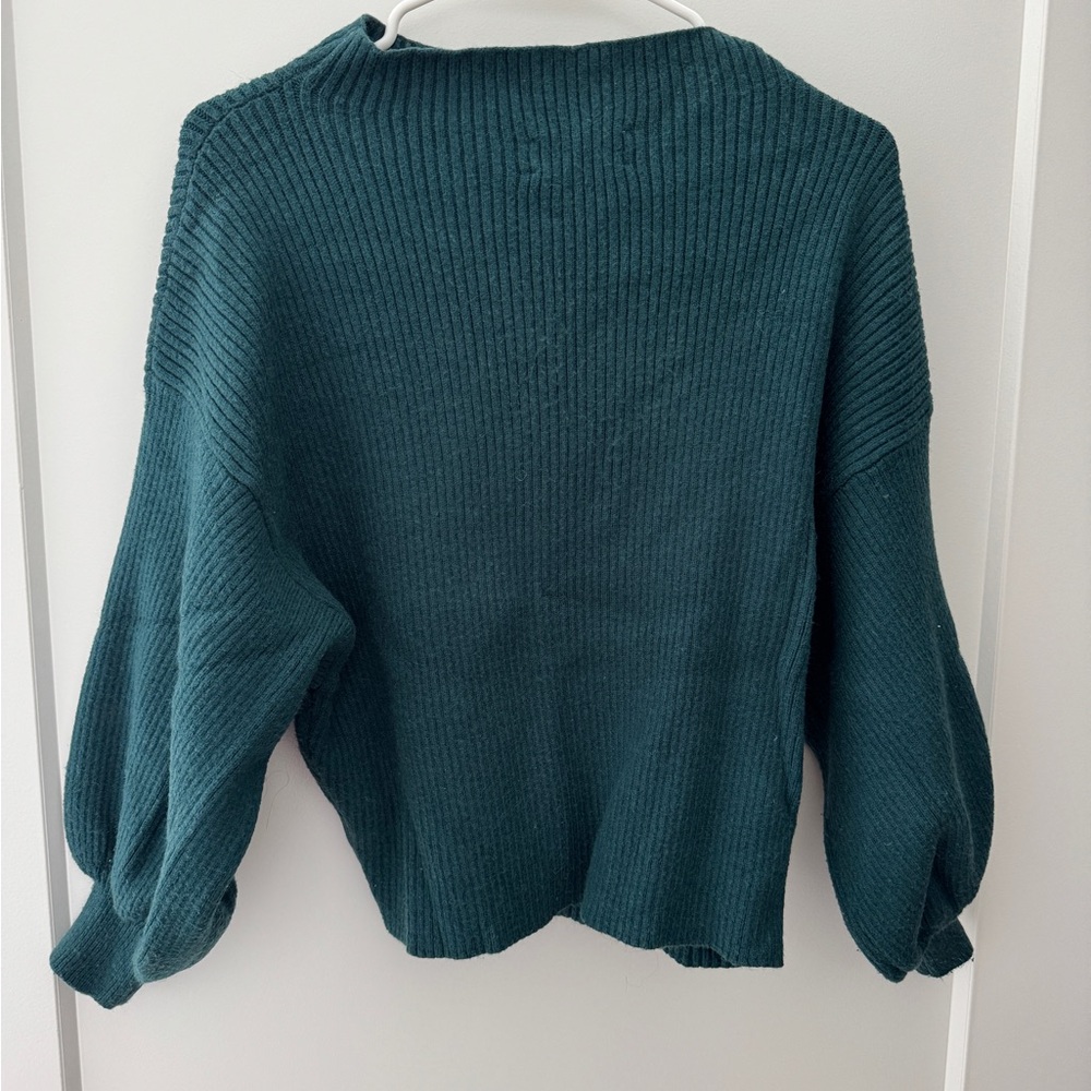 Line & Dot Teal Cowl Neck Sweater